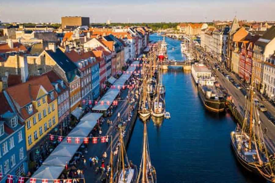 Scenic view of Nyhavn canal in Copenhagen, Denmark