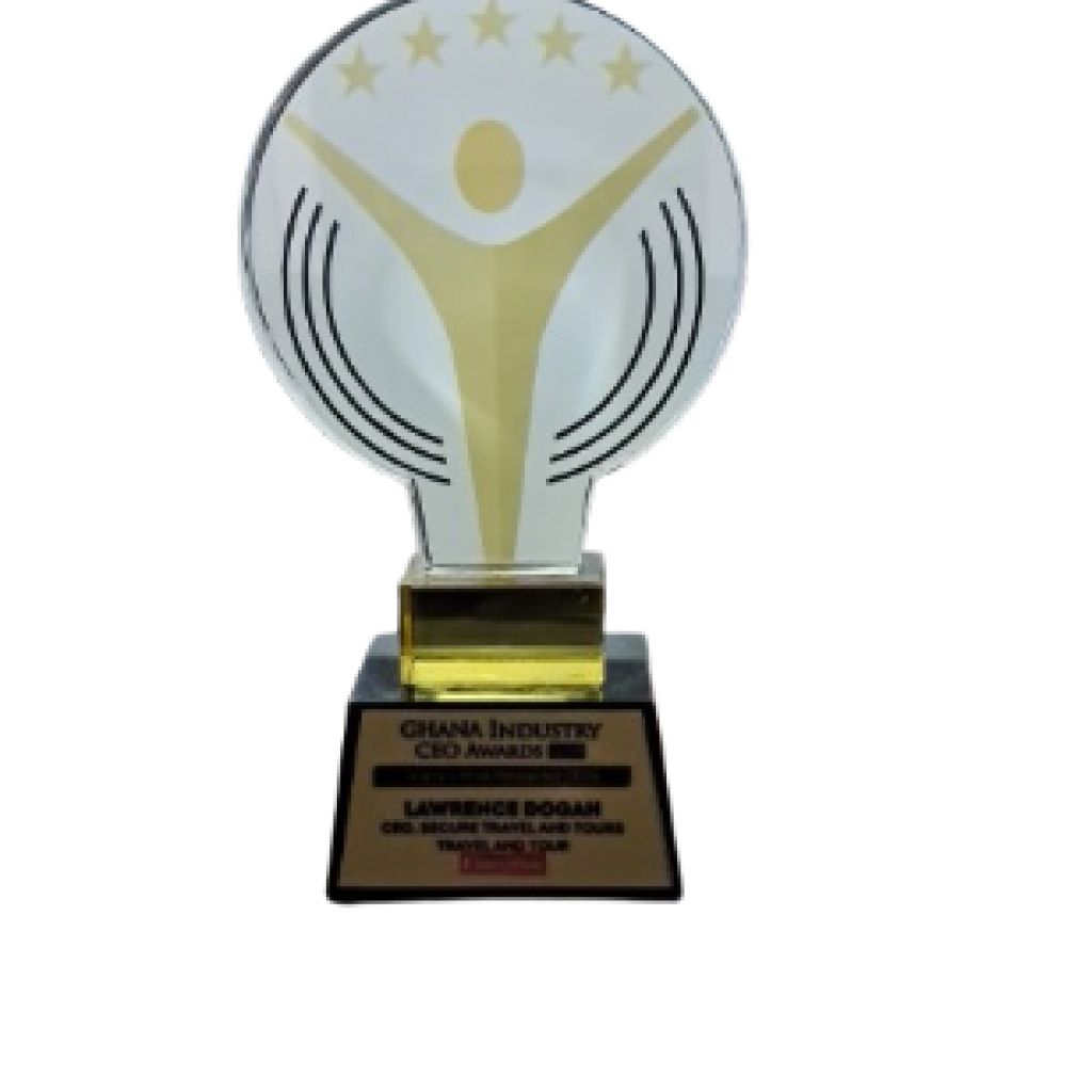 Ghana Industry CEO Award trophy.